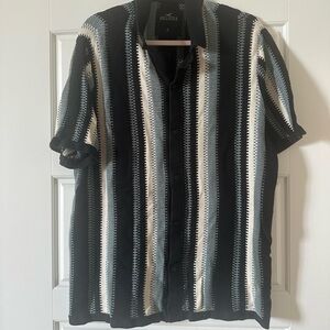 Hollister Black and White Striped Shirt